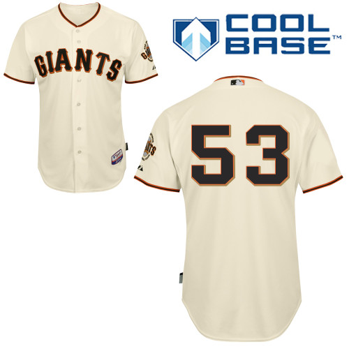 Chris Heston #53 MLB Jersey-San Francisco Giants Men's Authentic Home White Cool Base Baseball Jersey